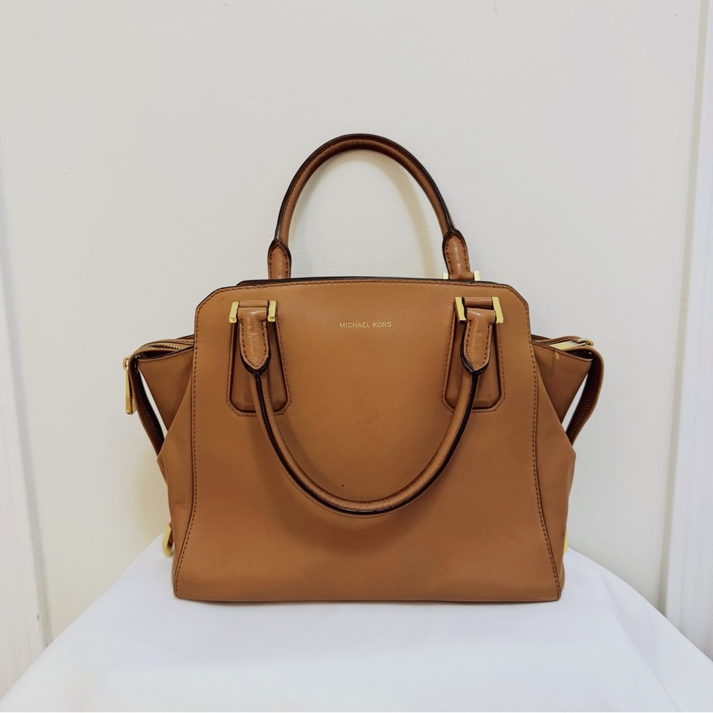 Michael Kors Cognac Brown Leather Satchel